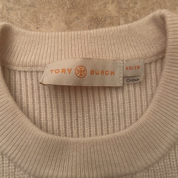 Tory Burch Ashley Ruffled Bell Sleeves Pullover Cream Sweater Size XS - Picture 4 of 13